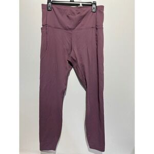 Under Armour Meridian High Rise Leggings Mauve Purple XL Tall Fitted Pockets